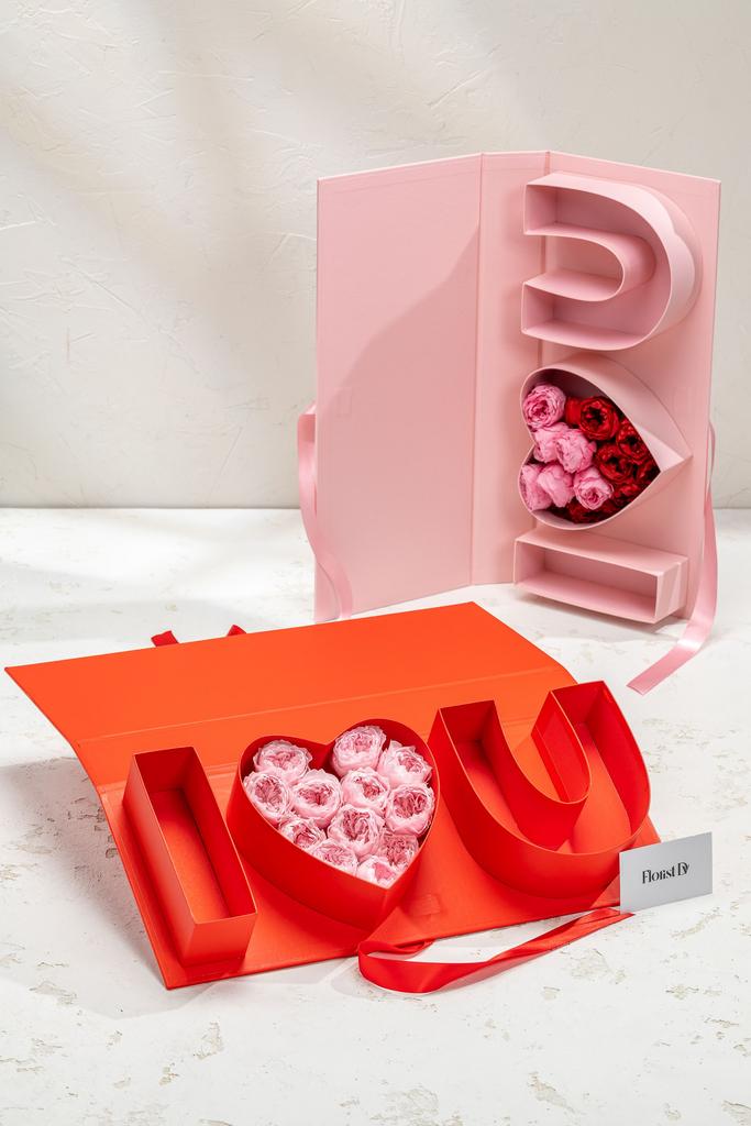 Бокс буквы "I ❤ U" 46 см плотная крышка